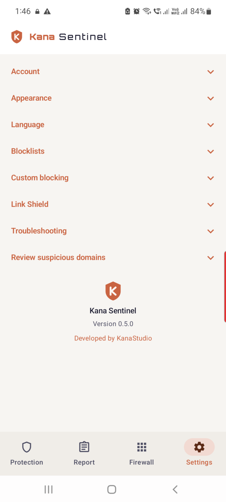 Kana Sentinel's Link Shield warning screen for a flagged link